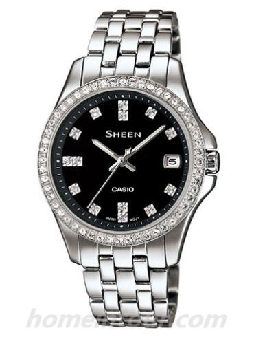 卡西欧SHE-4042D-1A女表SHEEN系列-表带/表径&#8211;