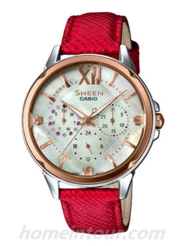 卡西欧SHE-3056GL-7A女表SHEEN系列-表带/表径&#8211;