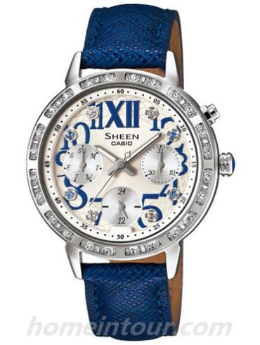 卡西欧SHE-3036L-7女表SHEEN系列-表带/表径&#8211;