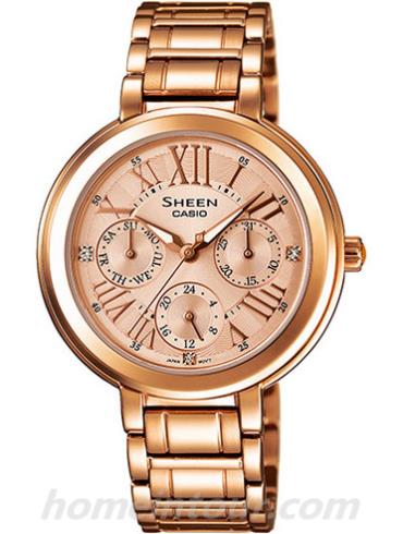 卡西欧SHE-3034PG-9AU女表SHEEN系列-表带/表径&#8211;