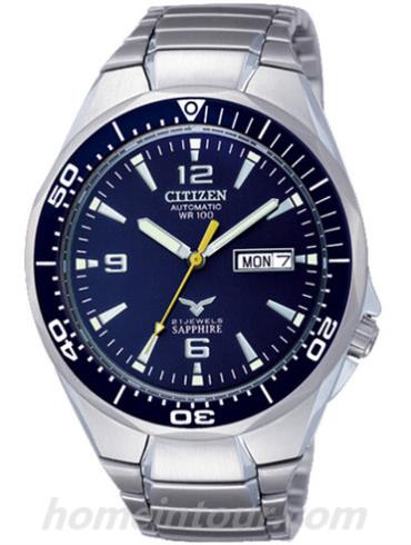 西铁城NH8230-51LB男表机械系列-银色表带/表径41mm