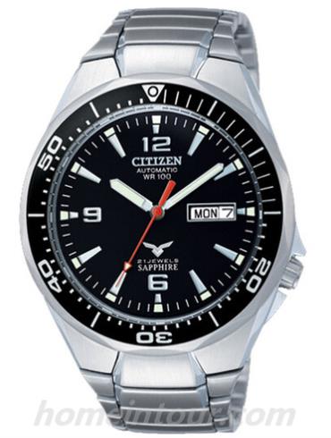 西铁城NH8230-51EB男表机械系列-银色表带/表径41mm