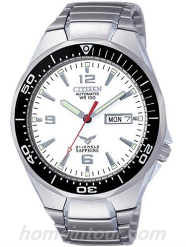 西铁城NH8230-51AB男表机械系列-银色表带/表径41mm