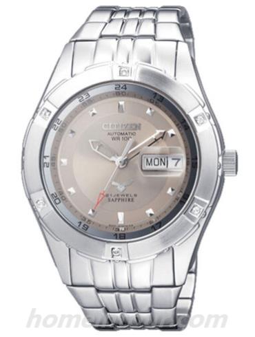 西铁城NH8060-59HB男表机械系列-银色表带/表径39mm