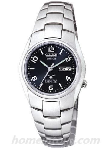 西铁城PD3340-51EB女表机械系列-银色表带/表径&#8211;