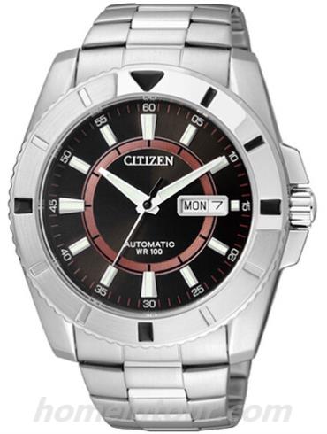 西铁城NP4000-59FB男表机械系列-银色表带/表径45mm