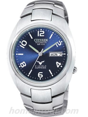 西铁城NH8120-59LB男表机械系列-银色表带/表径38mm