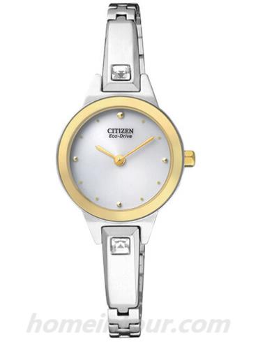 西铁城EX1324-53A女表光动能系列-银色表带/表径23.5mm