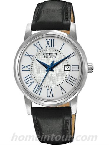 西铁城EW1568-04A女表光动能系列-黑色表带/表径30mm