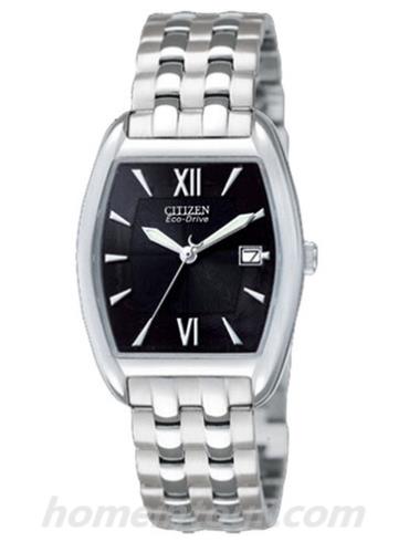 西铁城EW1190-54E女表光动能系列-银色表带/表径27mm×26mmmm