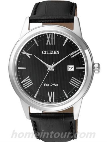 西铁城AW1231-07E情侣表光动能系列-黑色表带/表径40mm