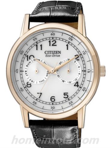 西铁城AO9003-16A男表光动能系列-黑色表带/表径42.3mm