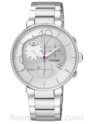 西铁城FB1200-51A女表光动能系列-银色表带/表径34.5mm