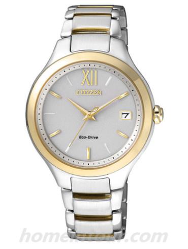 西铁城EO1164-54A女表光动能系列-间金色表带/表径33.5mm