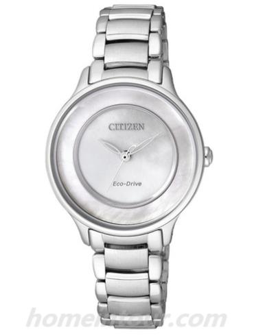 西铁城EM0380-57D女表光动能系列-银色表带/表径30.4mm