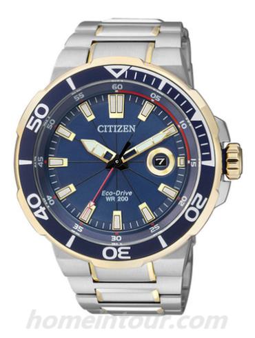 西铁城AW1424-62L男表光动能系列-间金色表带/表径46mm