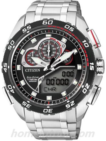 西铁城JW0126-58E男表光动能系列-银色表带/表径47.7mm