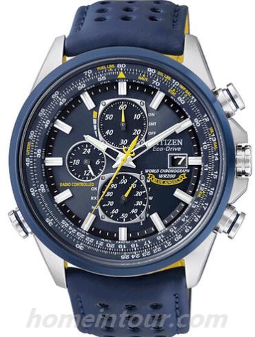 西铁城AT8020-03L男表光动能系列-蓝色表带/表径46mm