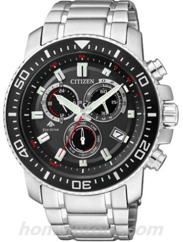 西铁城AS8010-54E男表光动能系列-银色表带/表径43mm