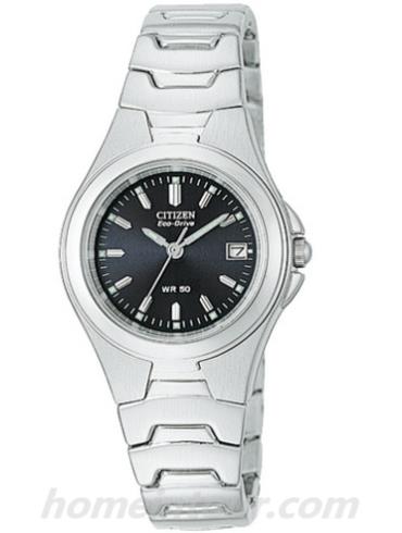 西铁城EW0320-56E女表光动能系列-银色表带/表径27mm