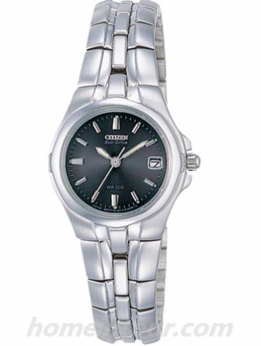 西铁城EW0040-61E女表光动能系列-银色表带/表径&#8211;