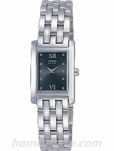 西铁城EW8110-63E女表光动能系列-银色表带/表径&#8211;