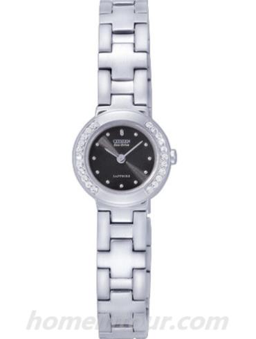 西铁城EG2120-58E女表光动能系列-银色表带/表径35x16mm