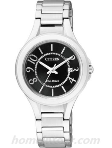 西铁城FE1020-53E女表光动能系列-银色表带/表径30mm