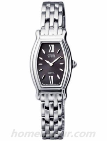 西铁城EW8900-52E女表光动能系列-银色表带/表径&#8211;