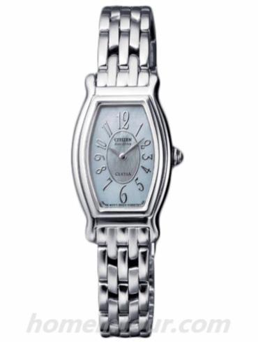 西铁城EW8900-52A女表光动能系列-银色表带/表径&#8211;
