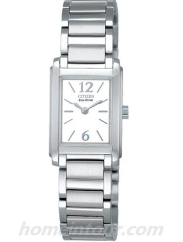 西铁城EW9245-51A女表光动能系列-银色表带/表径23×18mm