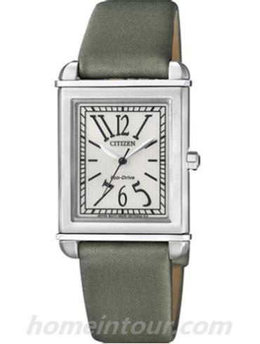 西铁城EW5340-01A女表光动能系列-绿色表带/表径28×23mm