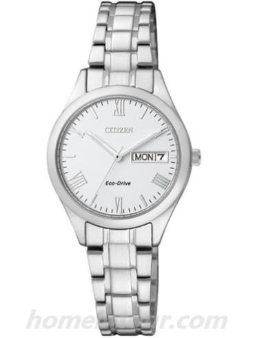 西铁城EW3191-51AB女表光动能系列-银色表带/表径26.5mm