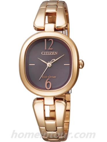 西铁城EM0183-58W女表光动能系列-金色表带/表径28×25mm