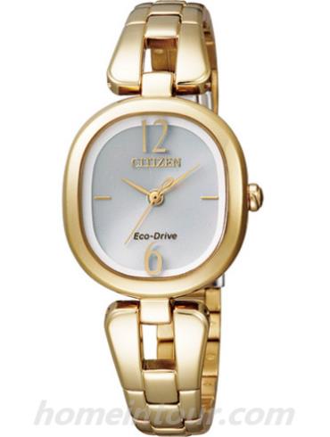 西铁城EM0182-51A女表光动能系列-金色表带/表径28×25mm