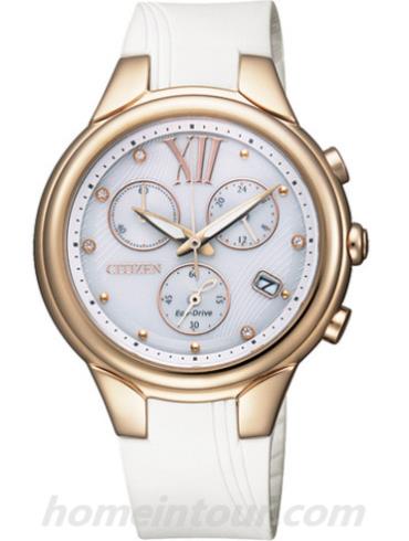 西铁城FB1312-06A女表光动能系列-白色表带/表径36mm