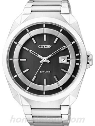 西铁城AW1010-57E男表光动能系列-银色表带/表径43mm