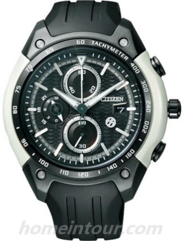 西铁城CA0385-06E男表光动能系列-黑色表带/表径45mm