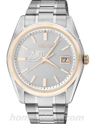 西铁城AQ3004-56A男表光动能系列-银色表带/表径40mm