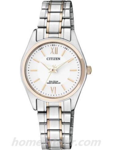 西铁城ES5064-52A女表光动能系列-间金表带/表径27mm