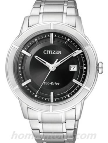 西铁城AW1080-51E男表光动能系列-银色表带/表径41mm