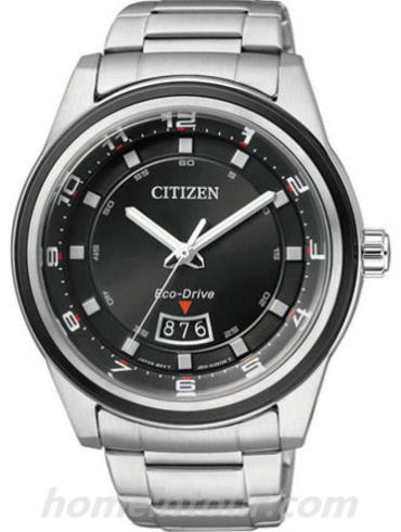 西铁城AW1274-63E男表光动能系列-银色表带/表径43mm