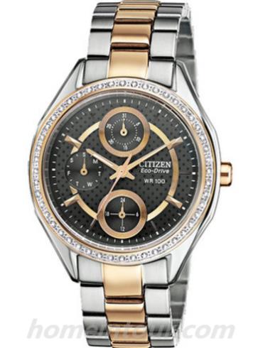 西铁城FD1066-59H女表光动能系列-间金表带/表径35.5mm