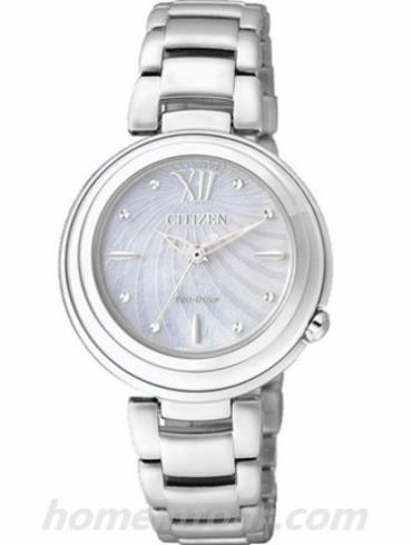 西铁城EM0331-52D女表光动能系列-银色表带/表径30mm