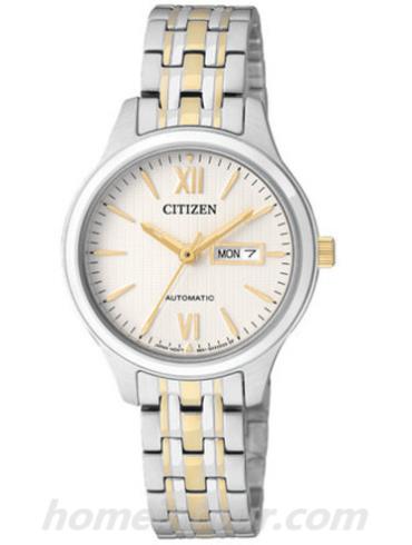 西铁城PD7134-51AB女表机械系列-间金表带/表径29mm