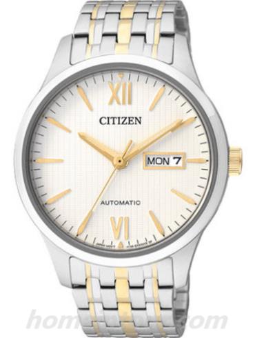 西铁城NP4074-52AB男表机械系列-间金表带/表径40mm