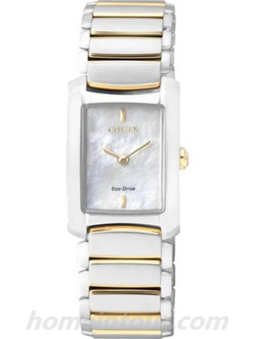 西铁城EG2975-50D女表光动能系列-间金表带/表径23 x 20mm