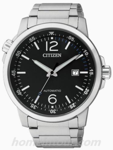 西铁城NJ0070-53E男表机械系列-银色表带/表径43mm