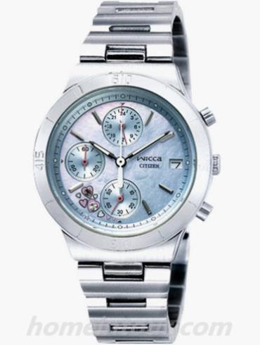 西铁城FA1009-51N女表Wicca系列-银色表带/表径32mm