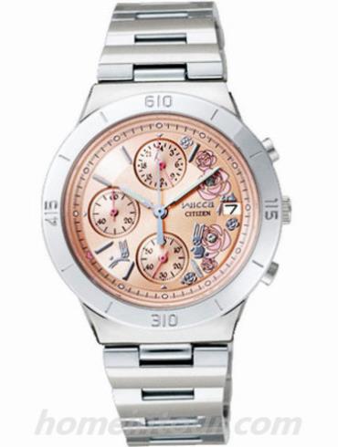 西铁城FA1006-50W女表Wicca系列-银色表带/表径&#8211;